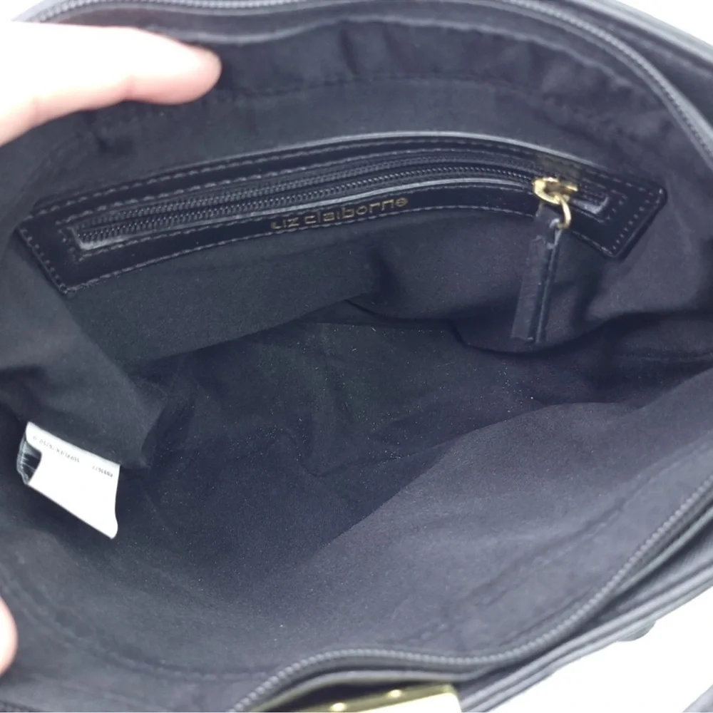 Liz Claiborne Black Crossbody Bag with Gold Accents